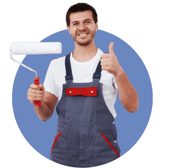 Painter thumb with paint roller